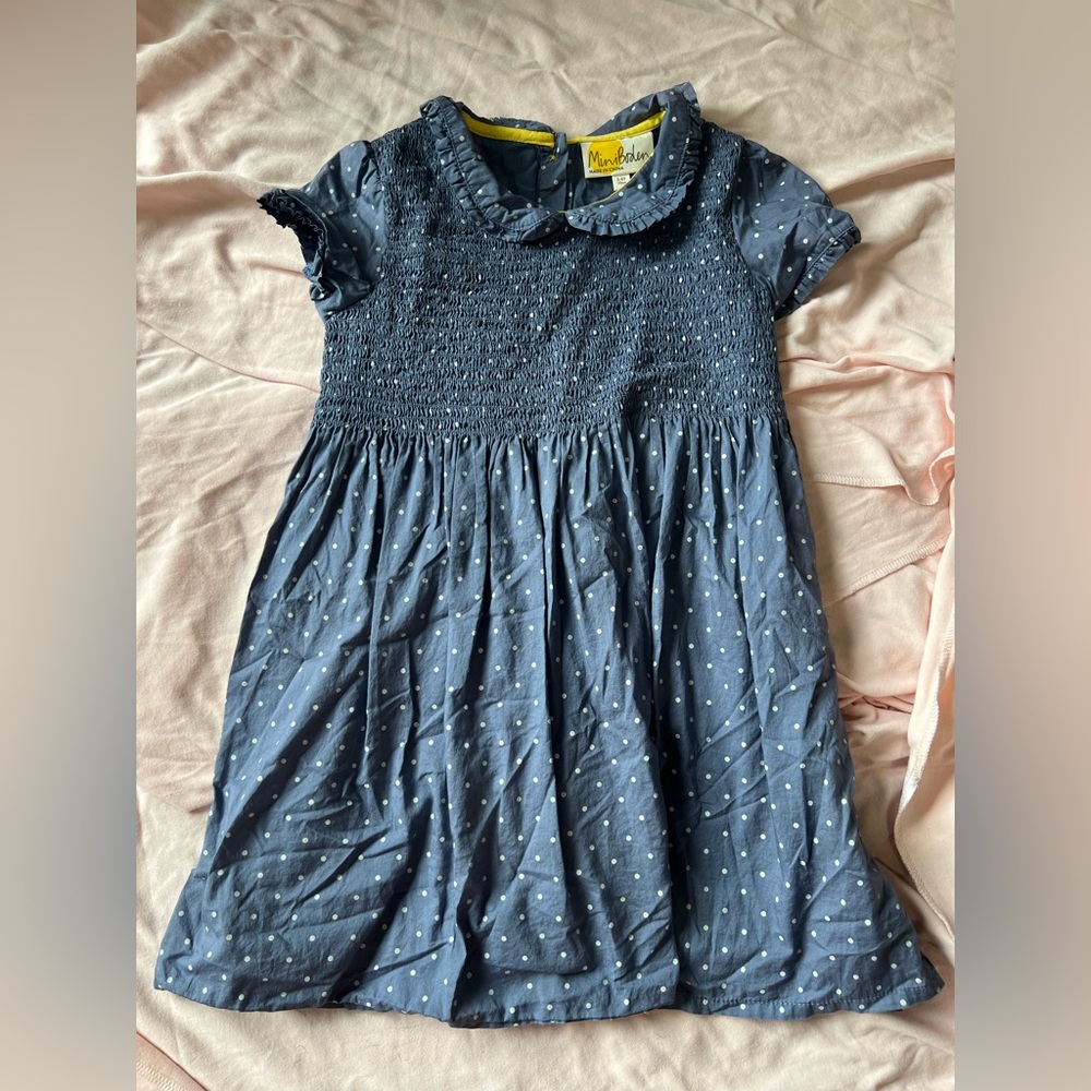Mini Boden polka dot Peter Pan collar dress